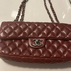 Burgundy lamb skin Chanel
